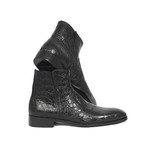 Genuine Crocodile Side Zipper Boots // Black (Euro: 44)