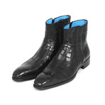 Genuine Crocodile Side Zipper Boots // Black (Euro: 38)