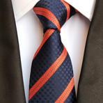 Willems Silk Tie // Navy + Orange