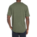 Raw Edge Short Sleeve Short Sleeve Pocket Tee // Heather Green (XL)