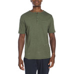 Raw Edge Short Sleeve Short Sleeve Pocket Tee // Heather Green (2XL)