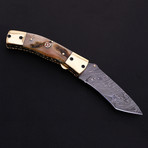 Damascus Tanto Folding Knife  // 2603