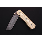 Damascus Tanto Folding Knife  // 2607