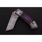 Damascus Tanto Folding Knife  // 2611