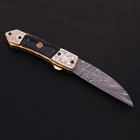 Damascus Folding Knife  // 2616