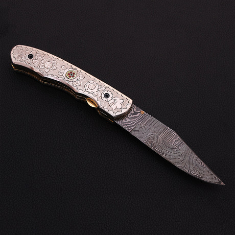 Damascus Folding Knife  // 2623