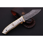 Damascus Folding Knife  // 2628