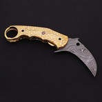 Damascus Karambit Folding Knife  // 2636