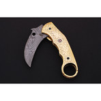 Damascus Karambit Folding Knife  // 2636