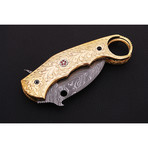 Damascus Karambit Folding Knife  // 2636