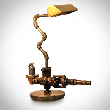 Steampunk Industrial Art // Handmade Large Lamp