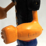 Popeye Mechanical Boxing Motion // Large Wooden Handcrafted Folk Art