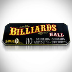 Gold Leaf Billiards // Traditional Wood Plank Sign