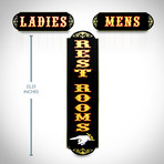 Gold Leaf Restroom Traditional Wood Plank Signs // Men + Ladies