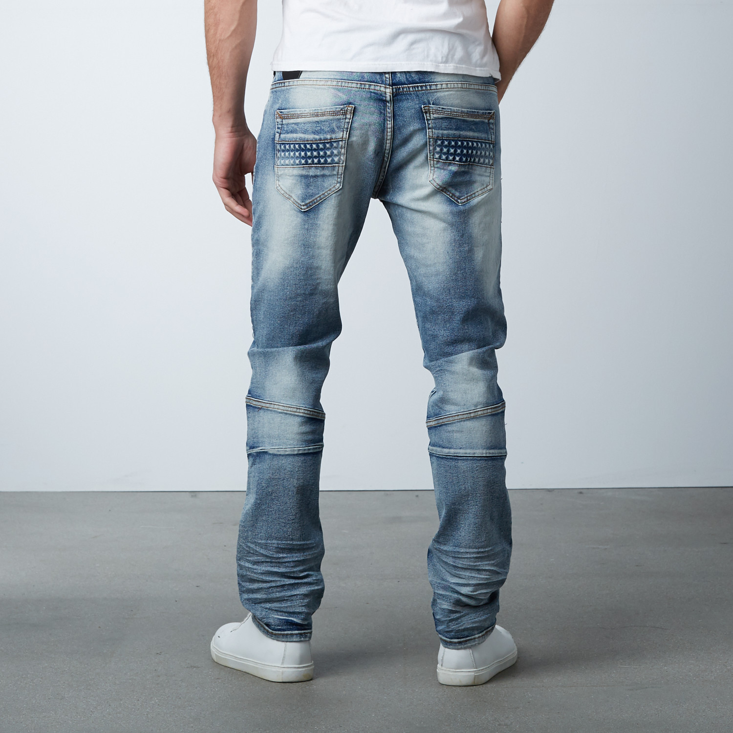Faded Moto Jeans // Medium Blue (30WX30L) - XRay Jeans - Touch of Modern