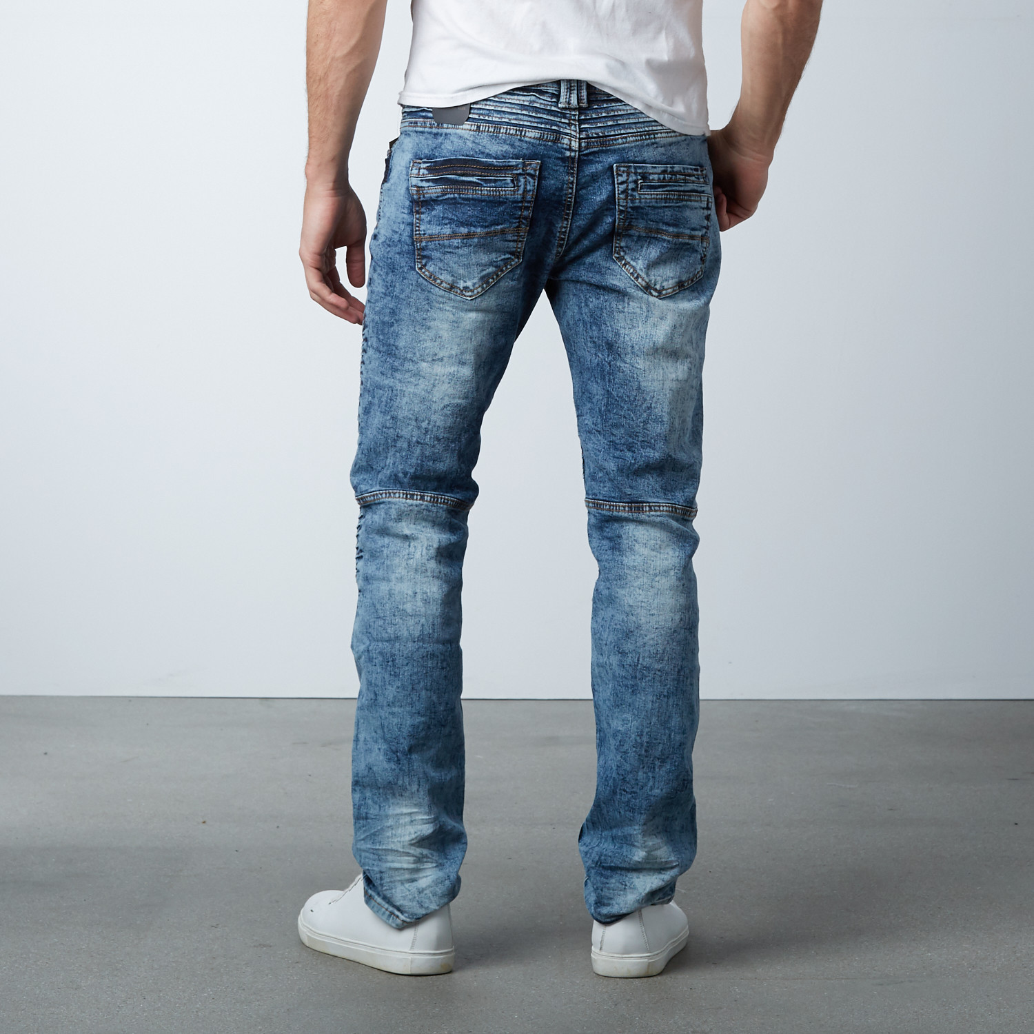 Long Panel Stretch Moto Jean // Blue (30WX30L) - Xray Jeans - Touch of ...