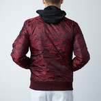 Fashion Bomber Jacket // Burgundy (2XL)