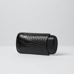 Tampa Fuego // Embossed Croco Leather Cigar Case // Standard (Black)