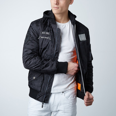 Fashion Bomber Jacket // Black Camo (S)