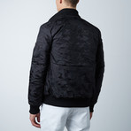 Fashion Bomber Jacket // Black Camo (S)