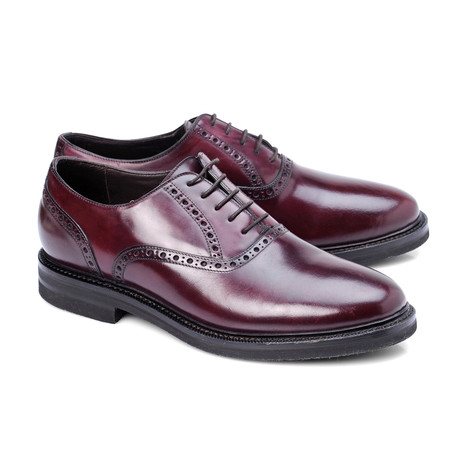 Alfonsi Plain Toe Brogue Oxford // Burgundy Brown (Euro: 39)