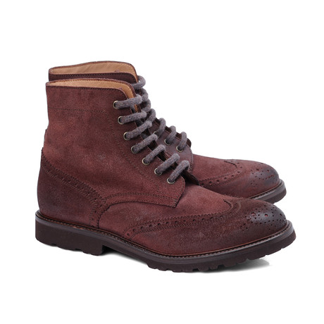 Fiorentino Perforated Wingtip Lace-Up Boot // Dark Brown (Euro: 39)