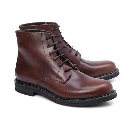 Pugliesi Plain Lace-Up Ankle Boot // Dark Brown (Euro: 39)