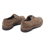 Bellucci Perforated Round Captoe Derby // Taupe Suede (Euro: 39)