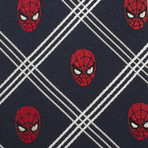 Spider-Man Navy Plaid Mens Tie