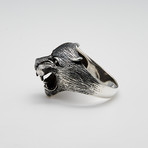Sterling Silver Panther Head Ring // Silver (Size: 8)