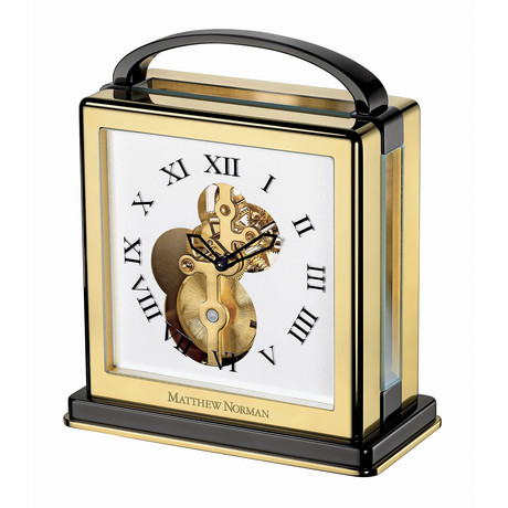 Time Gallery 8 Day Manual Wind Clock (Gold Plated)