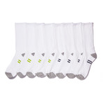 Performance Crew Sock // White // Pack of 8