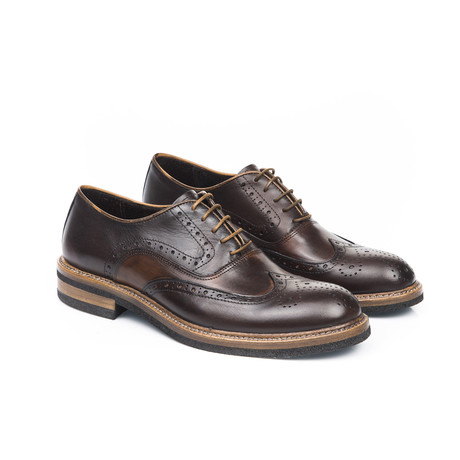 Perforated Wingtip Oxford // Buff + Nut Brown (Euro: 39)