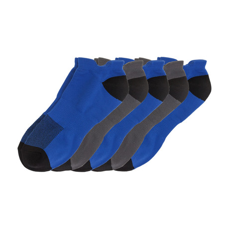 Low Cut Performance Sock // Black + Blue // Pack of 5