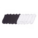 Super Soft Low Cut Sock // Black + White // Pack Of 10