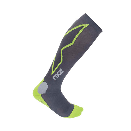 Hyoptik Compression Socks // Grey + Green (XS)