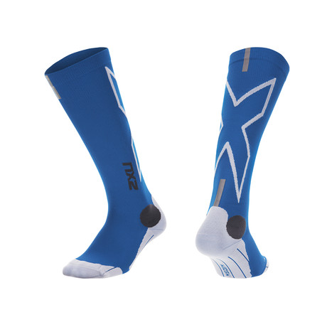 Hyoptik Compression Socks // Cobalt Blue + White (XS)