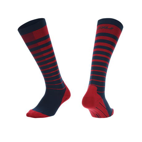 Striped Run Compression Socks // Rio Red (XS)