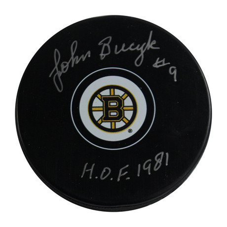 John Bucyk Signed Boston Bruins Puck