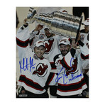 Ken Daneyko + Martin Brodeur Dual Signed 'Raising the Cup' Photo