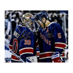 NY Rangers Henrik Lundqvist + Dan Girardi Dual Signed Celebration Photo