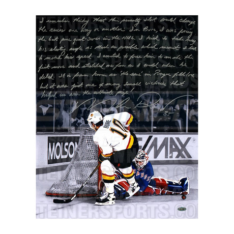Mike Richter Signed Save On Pavel Bure Story Photo