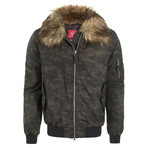 Fur Lined Winter Coat // Camouflage (XL)