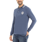 Long Sleeve Polo Shirt // Indigo (XL)