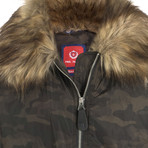 Fur Lined Winter Coat // Camouflage (S)