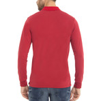 Logo Long Sleeve Polo Shirt // Red (XL)