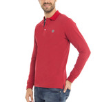 Logo Long Sleeve Polo Shirt // Red (M)