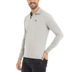 Logo Long Sleeve Polo Shirt // Grey Melange (XL)