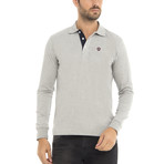 Logo Long Sleeve Polo Shirt // Grey Melange (XS)
