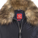 Fur Lined Winter Coat // Navy (XS)